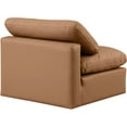 thumbnail image 5 of Meridian Furniture Indulge Vegan Leather Armless Chair in Cognac Orange, 5 of 9