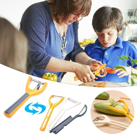 

Mittory Creative Stainless Steel Peeling Knife Three-piece Set Multi-function Peeler Potato Three-in-one Fruit Grater The Deals are Finally Here