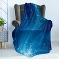thumbnail image 4 of Blue Soft Flannel Fleece Throw Blanket, Abstract Universe Infinity Stars Themed Outer Space Image, Cozy Plush for Indoor and Outdoor Use, 50" x 70", Sky Blue Royal Blue, by Ambesonne, 4 of 5