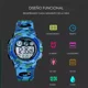 thumbnail image 4 of Reloj Niños Deportivo Luminoso Impermeable Camuflaje Militar Color de la correa Azul Celeste, 4 of 7
