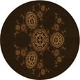 thumbnail image 1 of Ahgly Company Indoor Round Patterned Blood Red Brown Area Rugs, 4' Round, 1 of 6