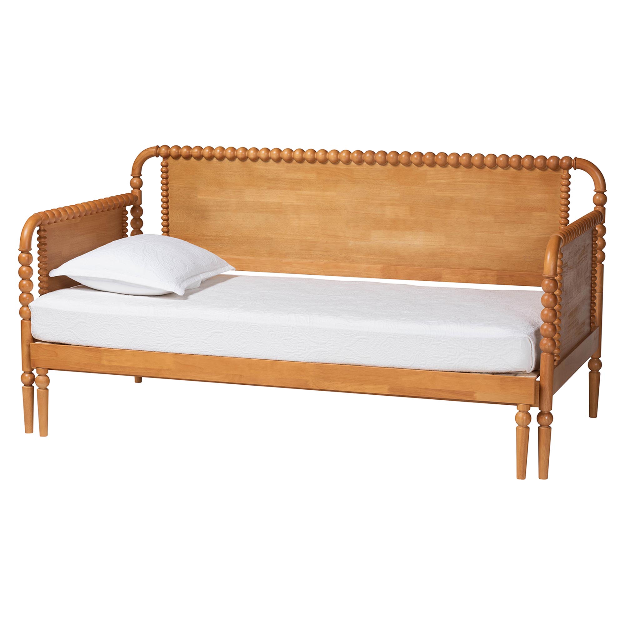 Baxton Studio Lucera Traditional Expandable Daybed, Twin to King, Oak Brown