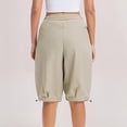 thumbnail image 6 of PWPSG Womens Elastic Waist Loose Casual Capris, Drawstring Waist with Adjustable Hem, Lightweight Fabric for Outdoor Daily Use Yellow S, 6 of 8