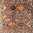 thumbnail image 1 of Ahgly Company Machine Washable Indoor Square Traditional Dark Sienna Brown Area Rugs, 3' Square, 1 of 7