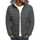 Pisexur Men's Hooded Winter Coat Warm Puffer Jacket Thicken Cotton Coat with Removable Hood - image 2 of 3