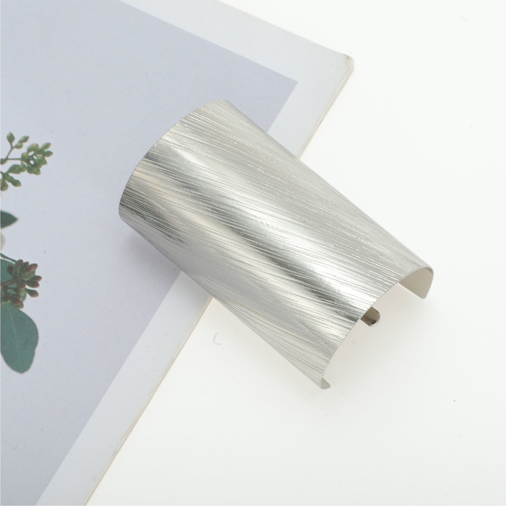 Unique Bargains Twill Semi-cylindrical Ponytail Buckle Hair Clip 1 Pc Silver Tone