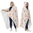 thumbnail image 2 of Wearable Blanket,Rainbow Princess Castle Pattern Hooded Wearable Flannel Blanket for Adults & Teens,Winter Poncho Shawl Wrap Cape Cozy Anti-Pill,60"x80", 2 of 5