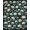 Teal Black Cream, Pattern 2, variant on ODIKA Gothic Damask Skull Medallion Halloween Ornate Border Design Pet Friendly & Kids Safe Play for Playroom, Bedroom, Reading Nook