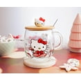 thumbnail image 4 of Sanrio Hello Kitty Holiday 17-Ounce Glass Coffee Mug With Lid and Spoon, 4 of 8