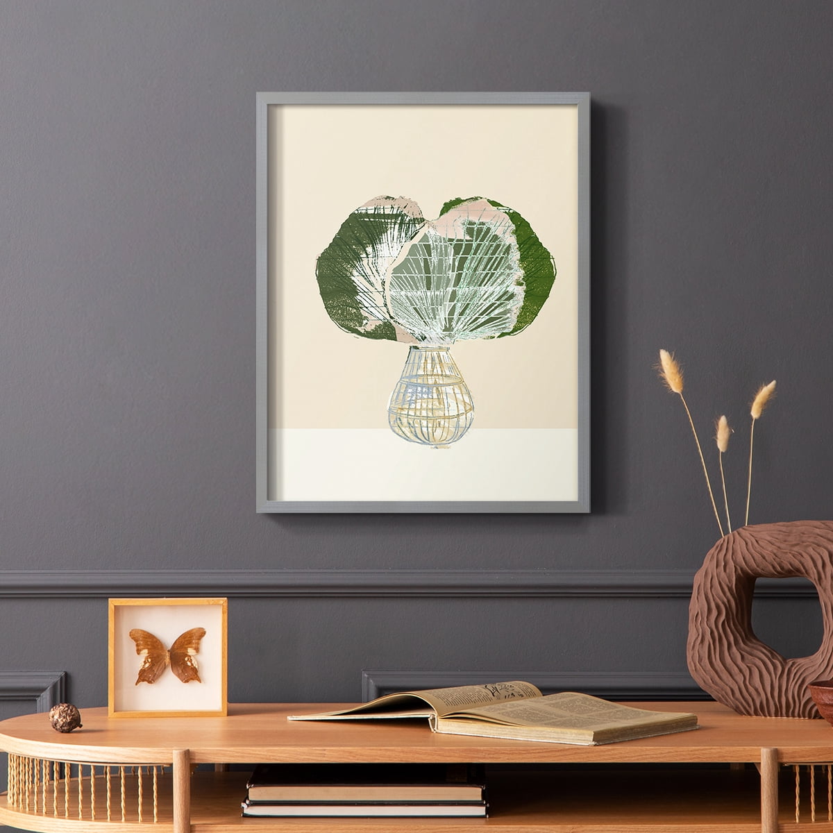 Woven Tropical Leaf I Framed Print - Solid Wood in Single Picture Frame Solid Wood 2 Framed Print