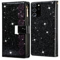thumbnail image 7 of Dteck Folio Wallet Case For Samsung Galaxy Note 20, Luxury Bling Glitter PU Leather Case with Stand / Zipper Purse / 9 Card Slots / Magnetic Closure Cover with Hand Strap, Black, 7 of 7