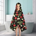 thumbnail image 6 of Strawberry Plants Fruit Flower Leaf Hooded Bath Towel，50"x30" for Ages 3 To 12 Kids, Quick Dry Lightweight Soft Microfiber Hood Beach Towel Cover Up for Kids, 6 of 7