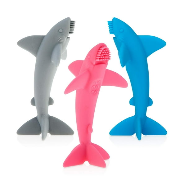 Cepillo Masajeador de Dientes Nuby Lil Shark Multicolor 5 Pulgadas