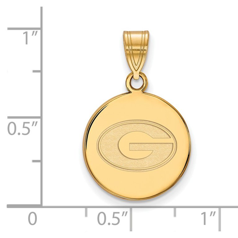 14K Yellow Gold LogoArt University of Georgia Small Pendant Necklace