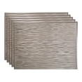 thumbnail image 1 of FASÄDE Ripple Brushed Nickel 18in x 24in Decorative Vinyl Backsplash Panel (5 Pack), 1 of 5