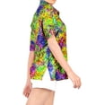 thumbnail image 2 of HAPPY BAY Women's Button Down Blouses Casual Summer Beach Party Blouses Shirt Floral Blouse Short Sleeve Vacation Tee Shirts Hawaiian T Shirt for Women XL Mixed Print, Multicoloured, 2 of 5