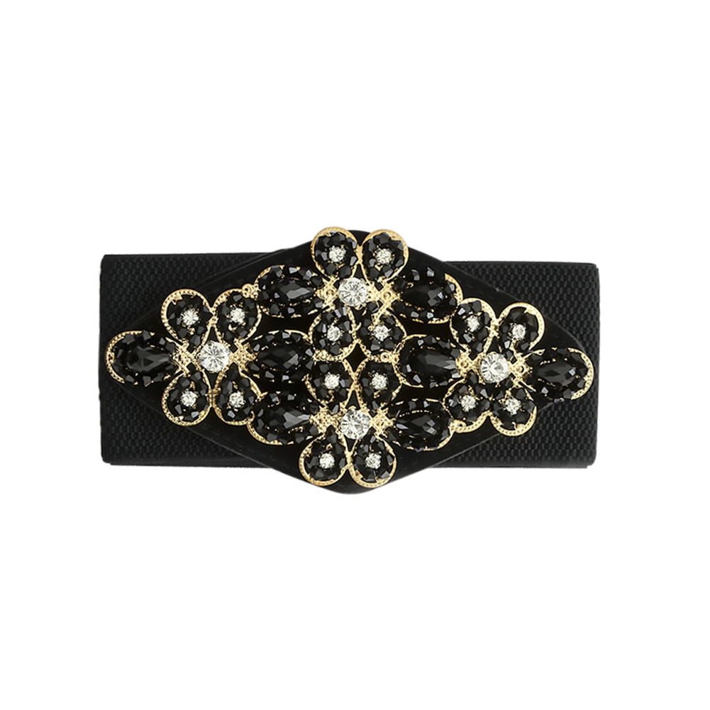 Ladies Leather Belt Fashion Belts Rhinestone Inlaid Wide Belt 