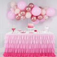 thumbnail image 3 of sunsanly Table Skirt for Rectangle And Round Table Multi-layer Ruffle Reusable Gradient Rainbow Color Beach Parties Ceremony Birthday Party Decoration Table Skirt, 3 of 8