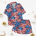 thumbnail image 3 of Kids' 4th Of July Printed Satin Pajama Set Short Sleeve, 3 of 4