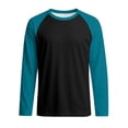 thumbnail image 5 of Mens Baseball Shirt Casual Raglan Long Sleeve Crewneck Color Block T-Shirt Lightweight Vintage Tops, 5 of 5