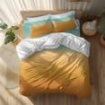 thumbnail image 2 of Turquoise Orange Duvet Cover Set Queen Size Stripe Gradient Soft Lightweight Comforter Covers 4 Piece Bedding Set with 1 Duvet Cover 1 Bed Sheet & 2 Pillow Shams, 2 of 8