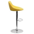 thumbnail image 3 of Contemporary Yellow Vinyl Bucket Seat Adjustable Height Barstool with Diamond Pattern Back and Chrome Base, 3 of 9