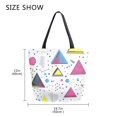 thumbnail image 5 of FORMRS Womens Canvas Tote Bag with Zipper Inner Pocket Shoulder Handbag, Pink Simple Shapes, 5 of 7