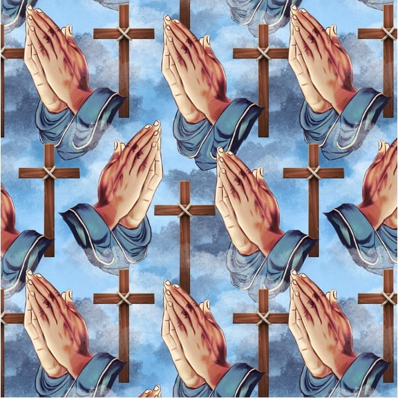 Praying Hands Faith Cotton Fabric