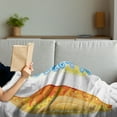 thumbnail image 3 of Surf Soft Flannel Fleece Throw Blanket, Ornate Colorful Surfboards Vocation Fun Water Sports Moving Waves Lifestyle, Cozy Plush for Indoor and Outdoor Use, 50" x 70", Blue Orange Yellow, by Ambesonne, 3 of 5