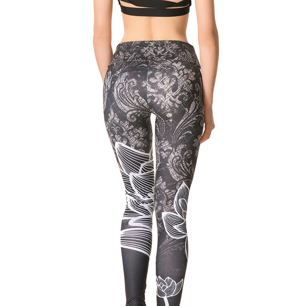 Ustyle Women Flowers Sports Yoga Pants 