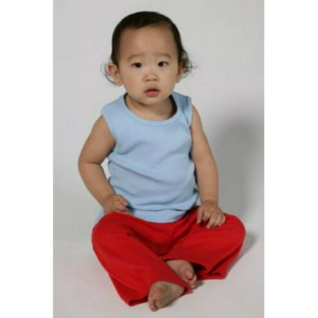 Text 30% Recycled Natural - Recycle A Tee Organic Cotton Baby Rib Tank Shirt for Boys & Girls (18-24 Months, Natural)