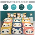 thumbnail image 5 of 3 Pcs Soft Bedding Set, Includes 1 Duvet Cover with Zipper And 2 Pillow,Shams Cartoon Cute Cat Twin(86"x70"), 5 of 8