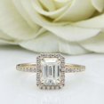 thumbnail image 5 of HeartsAndYou 3ct Emerald Moissanite Engagement Ring for Women Halo Solitaire with Accent 18k Rose Gold over Silver, 5 of 9