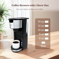thumbnail image 6 of 2 In 1 Hot and Iced Single Serve Coffee Maker K Cup & Ground Coffee Fits Travel Mugs,Iced Coffee Makers with 6 to 14oz Reservoir in 2 Mins,30 Oz Removable Water Tank,Reuseable Filter,Small Size,Black, 6 of 10