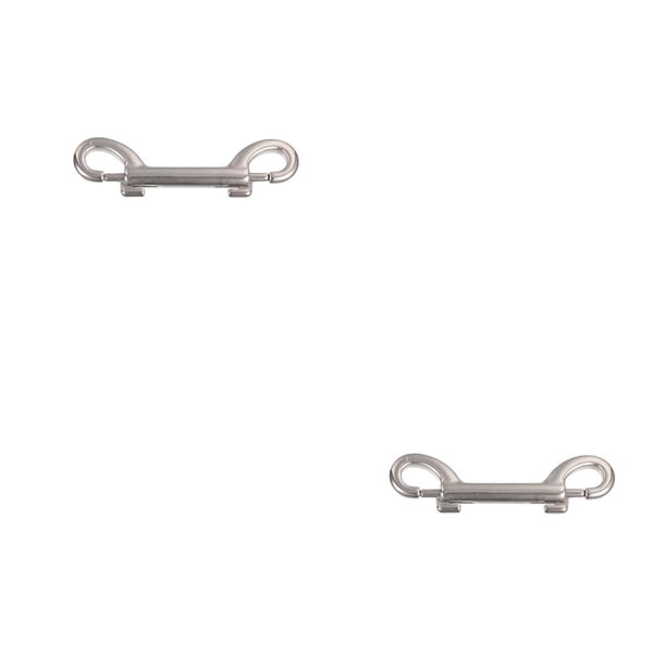 Naiovety Perno Gancho de seguridad Ganchos de doble extremo de acero inoxidable Clips de metal resistentes a la corrosión Cadena de tachuelas Plata 2 2piezas