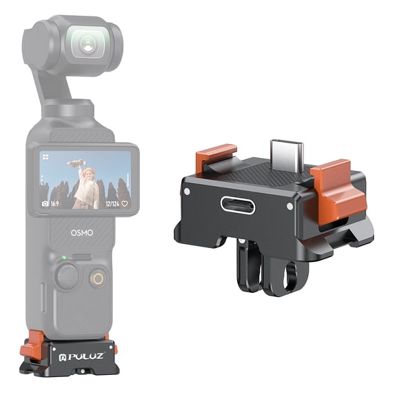For DJI Osmo Pocket 3 PULUZ Type-C Charging Base Quick Release Mount Adapter (Black)