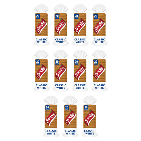 Sara Lee Classic Bread, 20 oz, Soft Plain White Bread, (Pack of 11)