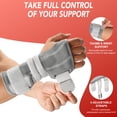 thumbnail image 5 of HLTHZONE Carpal Tunnel Wrist Brace Support with 4 Straps and Metal Splint Stabilizer, Hand Brace for Men Women No Pressure on Thumb, Splint Stabilizer for Work, Arthritis, Right Hand, Gray, One Size, 5 of 14