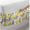thumbnail image 2 of Lemons Bed Skirt, Abstract Vibrant Colored Citrus Motifs Repeating Print, Elastic Bedskirt Dust Ruffle Wrap Around for Bedding Decor, 4 Sizes, Baby Blue Multicolor, by Ambesonne, 2 of 2