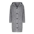 thumbnail image 4 of Lovskoo 2024 Long Cardigans for Women Trendy Sweater Coat Top V-Neck Loose Hollow Out Long Sleeve Coat Gray, 4 of 7
