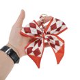 thumbnail image 4 of Unique Bargains 1 Pc Trendy Long Scarf Ribbon Bow Plaid Handbag Charm Decorative Keychain Red, 4 of 5