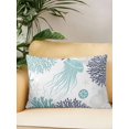 thumbnail image 2 of Outdoor Pillows Waterproof, Teal Navy Blue Coastal Bedding Throw Pillows with Insert for Couch Sofa Bed, Coral Jellyfish Nautical 12x20 Inch Pillowcases Decorative Camping Patio Pillow Set of 1, 2 of 8
