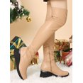 thumbnail image 2 of Botas Allegra K por Encima de la Rodilla con Plataforma y Tacón de Cuña Desnudo 37, 2 of 7