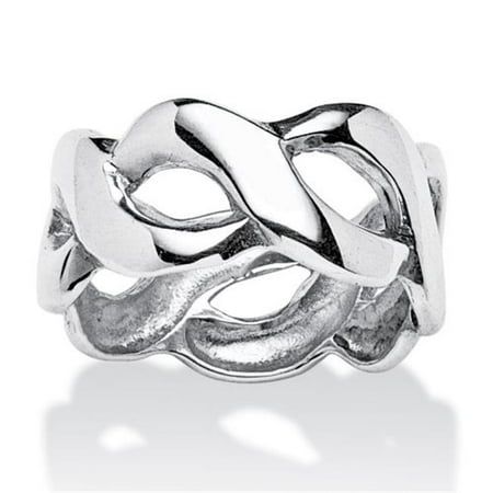 PalmBeach Jewelry 538987 Link Style Ring in Sterling Silver - Size 7
