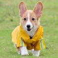 thumbnail image 3 of Frogued Dog Raincoat Waterproof Reflective Strip Adjustable Hooded Jacket Pet Clothes (Yellow,M), 3 of 13