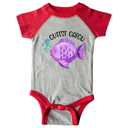 

Inktastic Cutest Catch Cute Purple Fish Gift Baby Boy or Baby Girl Bodysuit