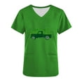 thumbnail image 4 of lcziwo St Patricks Day Scrub Tops for Women 2025 Fashion Irish Shamrock Medical Scrub Tops V Neck Short Sleeve Nursing Uniform Vacation Outfits Green XL Gifts for Mom, 4 of 7