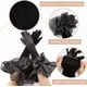 thumbnail image 5 of Guantes de boda de satén negro, largos, retro, formales, de terciopelo suave, elásticos, con volantes de tul transparente, puños plisados ​​sobre el codo., 5 of 9
