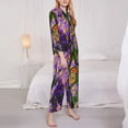 thumbnail image 3 of Picia butterflies and Gardens Pattern Women’s Long-Sleeve Sleepwear Set - Soft 2-Piece Loungewear with Pockets, Comfy PJs for Relaxing Nights-XX-Large, 3 of 7