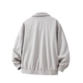 thumbnail image 4 of Men's Jackets Solid Color Lapel Zipper Casual Windbreaker 3 Pockets Jeans Jackets Trucker Coat, 4 of 5